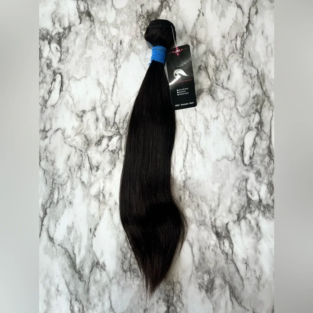 16 Inch Brazilian 100% Human Virgin Hair Unprocessed Natural Straight black